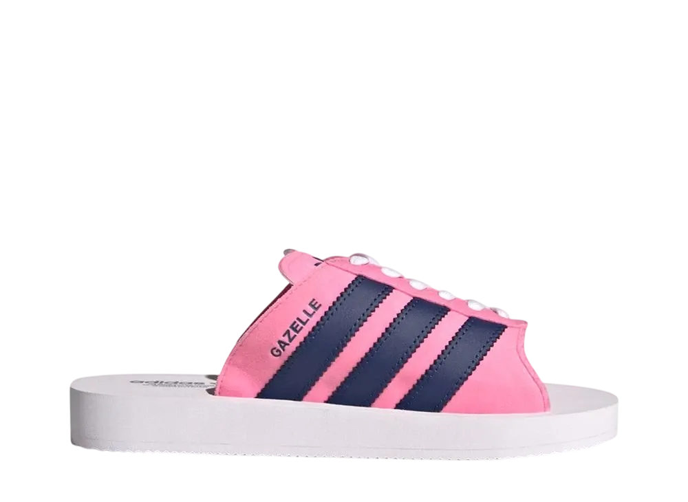 adidas Women's Gazelle Beach Slides "Bliss Pink/Dark Blue/Cloud White"
