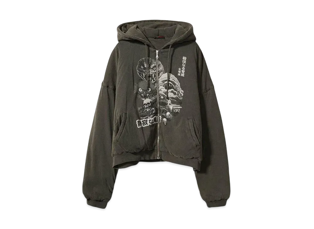 LU'U DAN WADDED HOODIE "WASHED BLACK"
