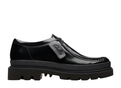 Clarks Badell Seam "Black Hi Shine Leather"