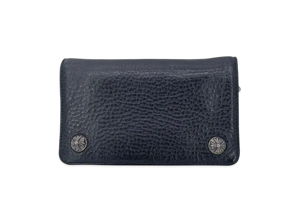 Chrome Hearts 1 Zip Wallet Cross Ball Silver "Black"
