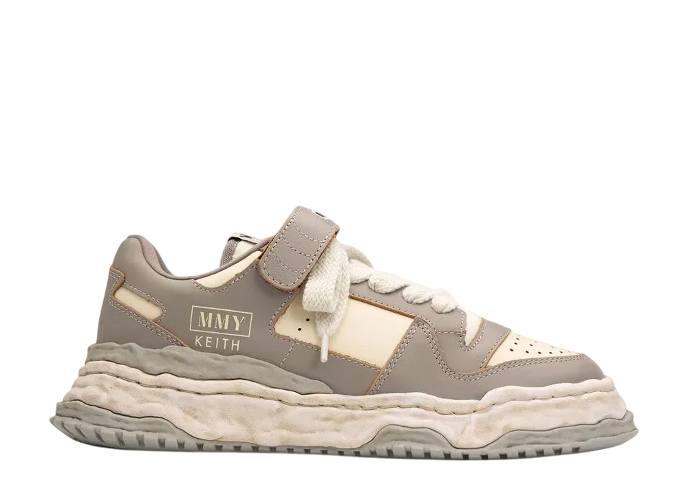 メゾンミハラヤスヒロ キース OG ソール VL レザー ロートップ スニーカー "グレー/ホワイト" (A14FW708)