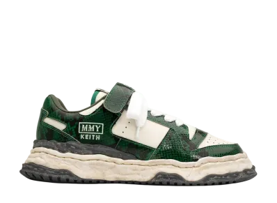 Maison MIHARA YASUHIRO KEITH OG Sole Python Printed Leather Low-top Sneaker "Green/White"