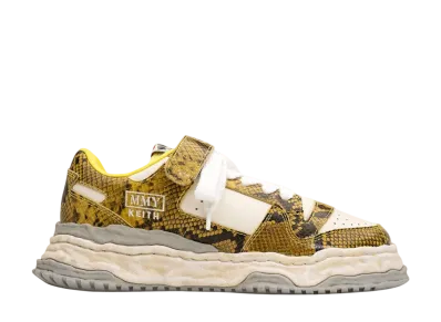 Maison MIHARA YASUHIRO KEITH OG Sole Python Printed Leather Low-top Sneaker "Yellow/White"