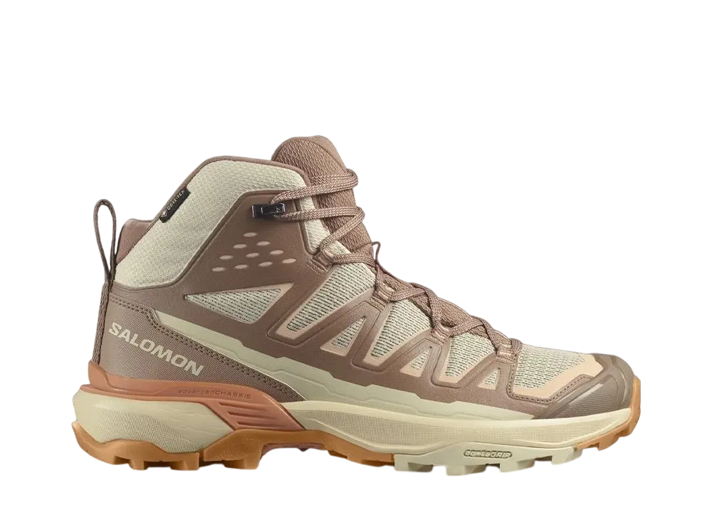 サロモン ウィメンズ Xウルトラ360 エッジ ミッド ゴアテックス "ショートブレッド/ローアンバー/プレーリーサンセット"