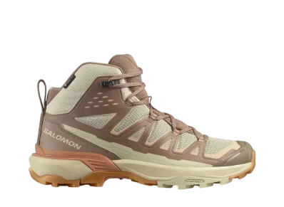 サロモン ウィメンズ Xウルトラ360 エッジ ミッド ゴアテックス "ショートブレッド/ローアンバー/プレーリーサンセット"