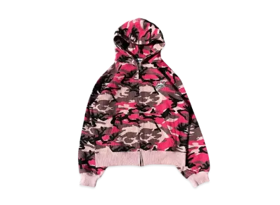 9090 King Logo Thermal Zip Hoodie "PINK CAMO"