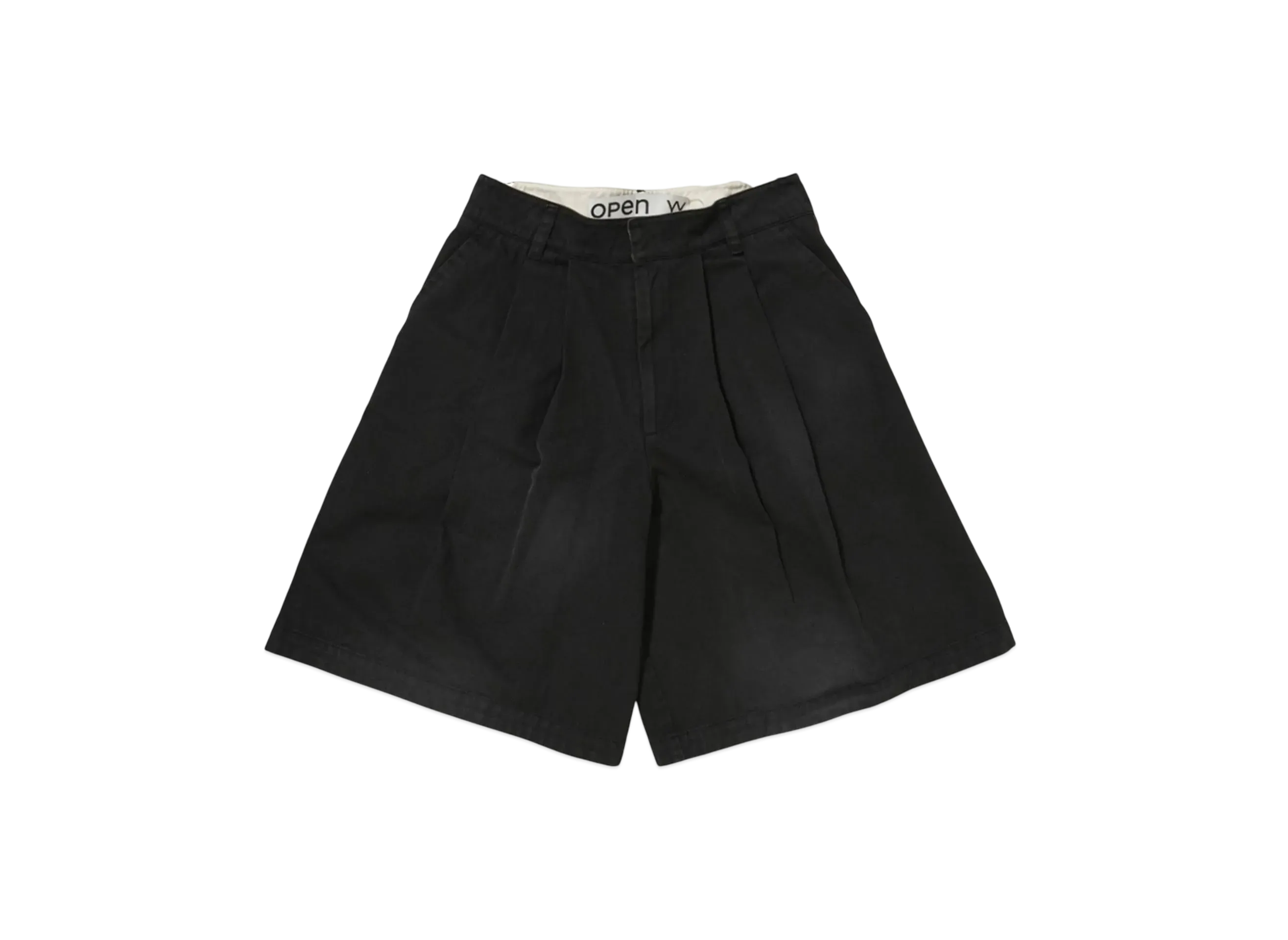 OPEN YY WASHED BERMUDA SHORTS "BLACK"