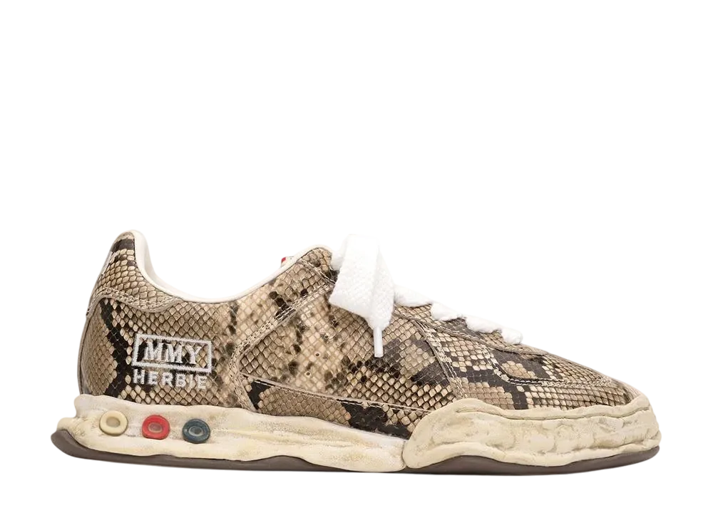 メゾンミハラヤスヒロ ハービー OG ソール パイソン プリンテッド ロートップ スニーカー "ナチュラル" (A14FW718)