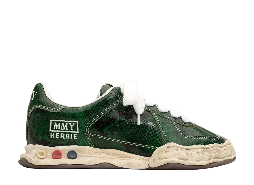 メゾンミハラヤスヒロ ハービー OG ソール パイソン プリンテッド ロートップ スニーカー "グリーン" (A14FW718)