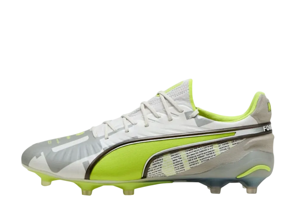 プーマ キング アルティメット フォーエバー FG/AG "フェザーグレー/エレクトリックライム/プーマホワイト/フラットライトグレー"