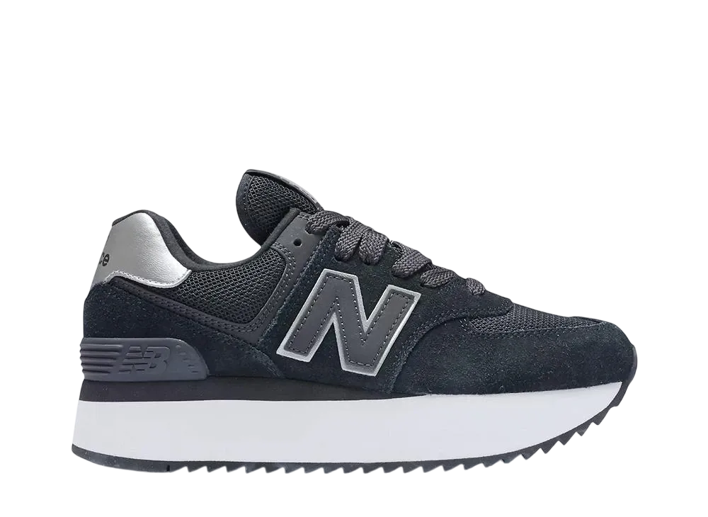 New Balance Women's 574+ "Black/Black Cement/Silver Metallic"