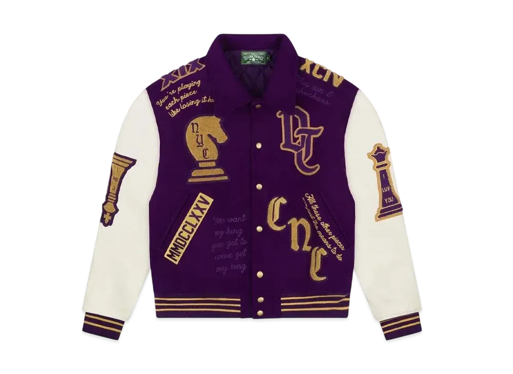 DENIM TEARS Grandmaster Varsity Jacket "Purple"