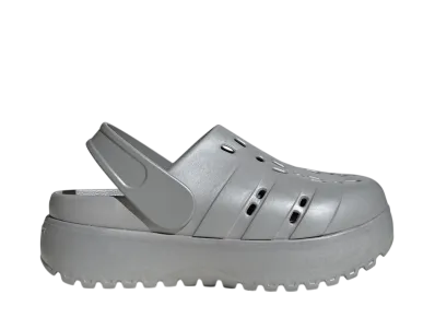 adidas Women's Adilette Platform Clogs "Silver Metallic"