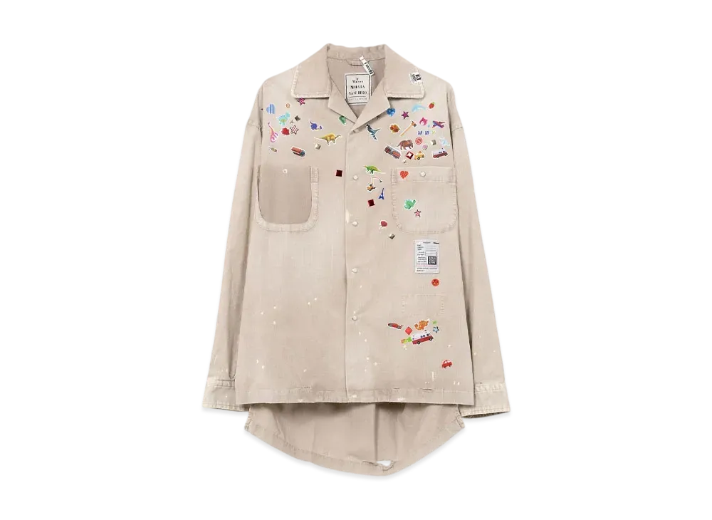 Maison MIHARA YASUHIRO Sticker Printed Corduroy Shirt 