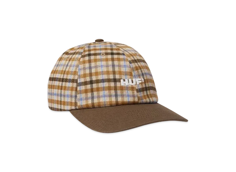 HUF Shadow Plaid 6 Panel CV Hat "Brown"