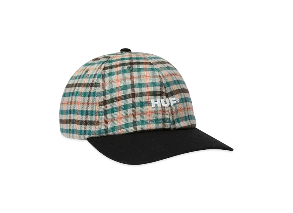 HUF Shadow Plaid 6 Panel CV Hat "Black"
