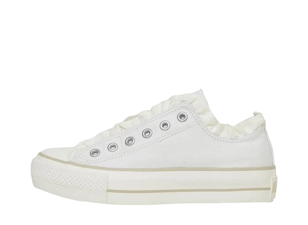 コンバース ウィメンズ オールスター PLTS フリルスリップ OX "ピュアホワイト/ダスティーベージュ"