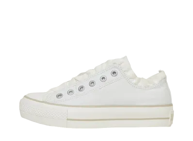 Converse Women's All Star PLTS Frillslip OX "Pure White/Dusty Beige"