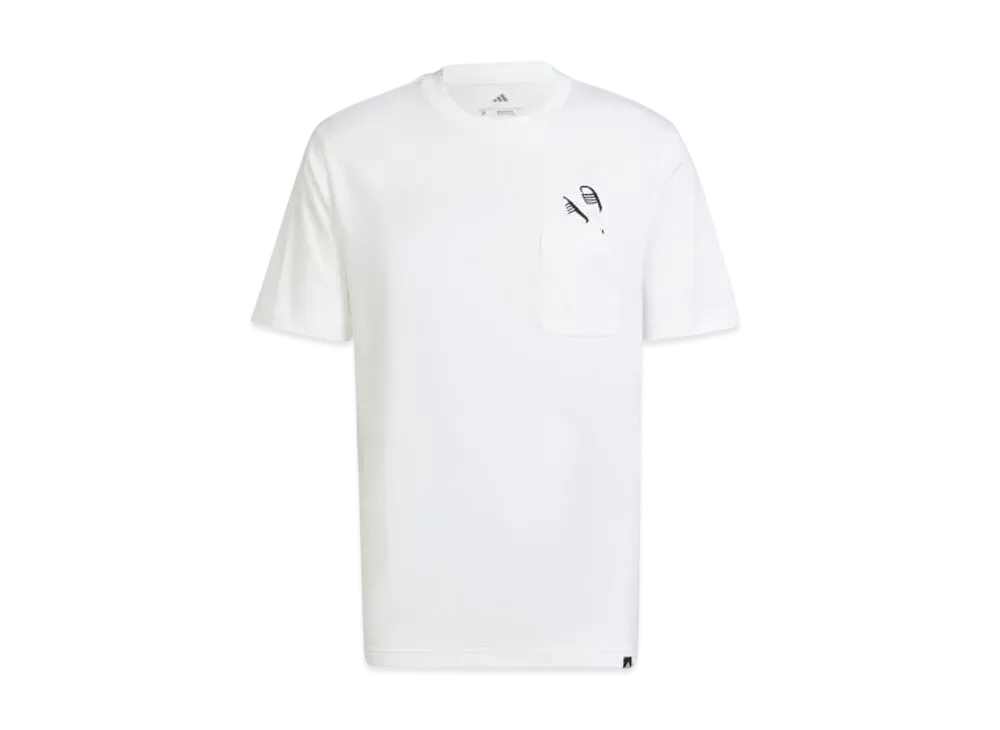 adidas Lounge Sandal Graphic Short Sleeve Pocket T-Shirt "White"
