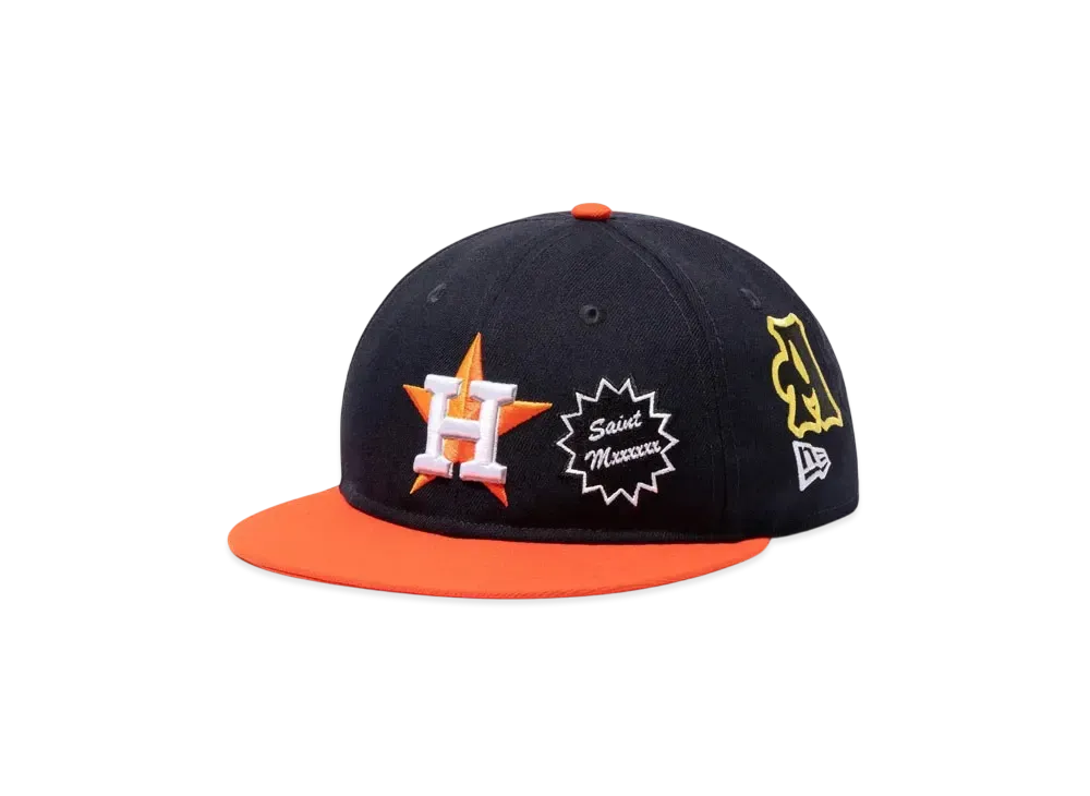 NEW ERA x SAINT Mxxxxxx x MLB Retro Crown 9Fifty Houston Astros "Navy/Orange"