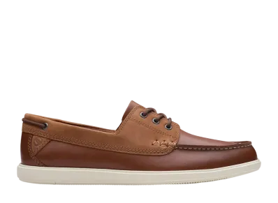 Clarks Bratton Boat "Dark Tan Leather"
