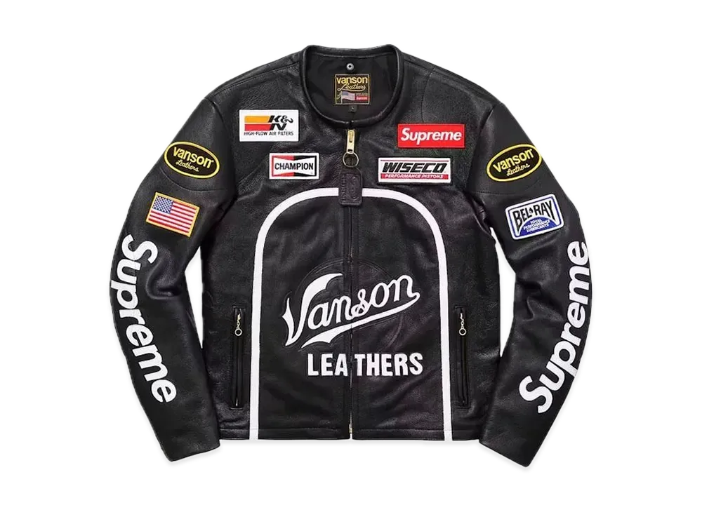 Supreme Vanson Leather Star Jacket "Black"