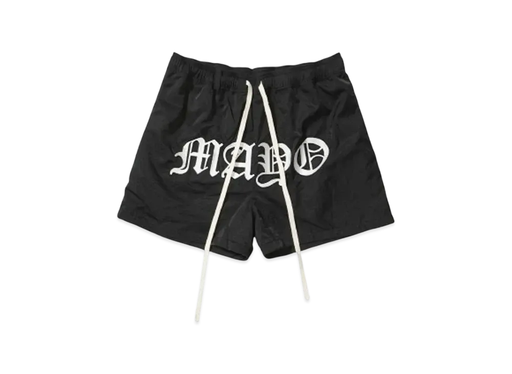 MAYO MAYO CENTER LOGO EMBROIDERY SWIM SHORTS "BLACK MONO"
