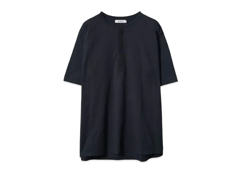 nonnative DWELLER S/S HENLEY NECK TEE COTTON JERSEY OVERDYED "DK. NAVY"
