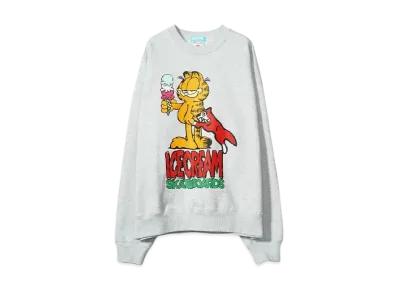 ICECREAM GARFIELD x ICECREAM COTTON SWEATSHIRT "ASH GRAY"