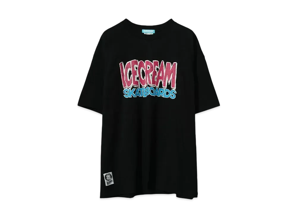 ICECREAM GARFIELD x ICECREAM COTTON T-SHIRT SKATEBOARDS "BLACK"