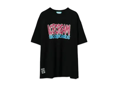 ICECREAM GARFIELD x ICECREAM COTTON T-SHIRT SKATEBOARDS "BLACK"