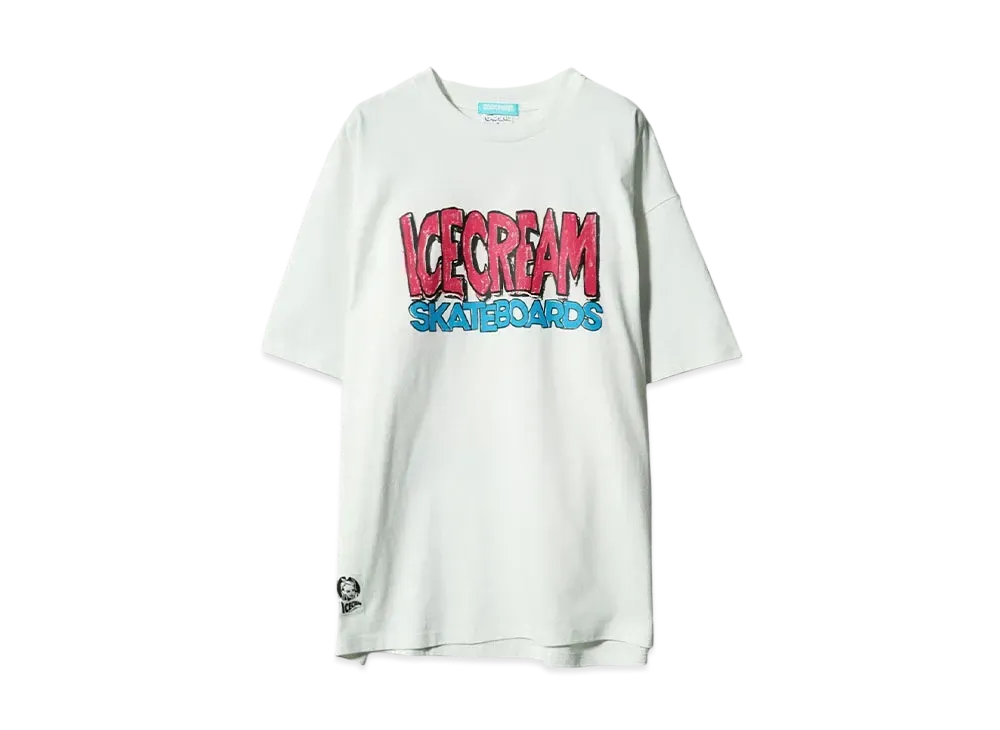 ICECREAM GARFIELD x ICECREAM COTTON T-SHIRT SKATEBOARDS "WHITE"