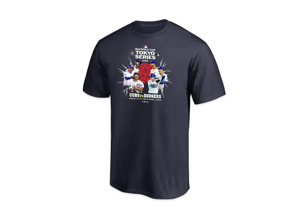 MLB Fanatics Chicago Cubs vs Los Angeles Dodgers MLB Tokyo Series Opening Game T-Shirt "Navy"