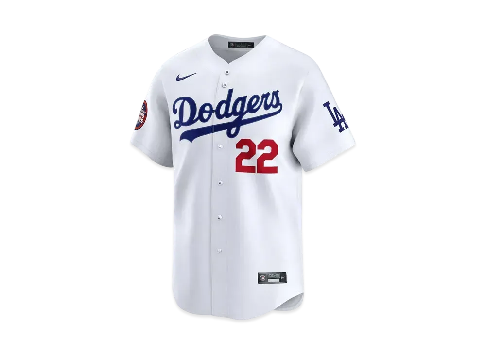 MLB Nike Dodgers Clayton Kershaw Uniform Limited Jersey Home MLB Tokyo Series Opening Game Sleeve Patch Included "White"