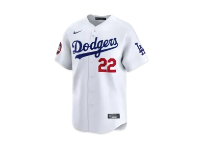 MLB Nike Dodgers Clayton Kershaw Uniform Limited Jersey Home MLB Tokyo Series Opening Game Sleeve Patch Included "White"