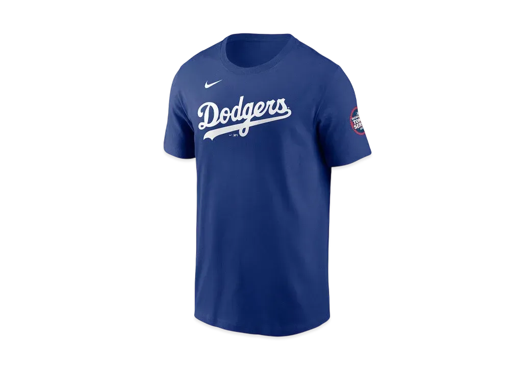 MLB Nike Dodgers Shohei Otani Name & Number Uniform Number T-Shirt MLB Tokyo Series Opening Game Sleeve Patch "Blue"