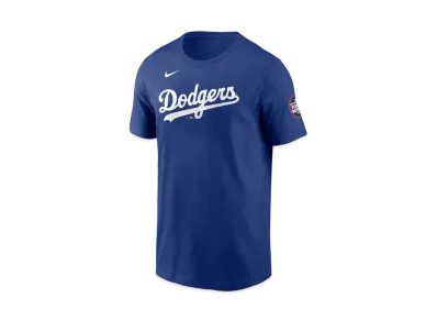 MLB Nike Dodgers Yoshinobu Yamamoto Name & Number Uniform Number T-shirt MLB Tokyo Series Opening Game Sleeve Patch "Blue"