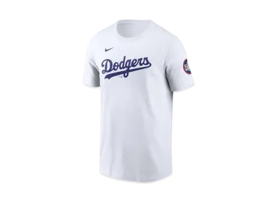 MLB Nike Dodgers Will Smith Name & Number Uniform Number T-Shirt 25MLB World Tour Tokyo Sleeve Patch "White"