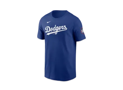MLB Nike Dodgers Will Smith Name & Number Uniform Number T-Shirt 25MLB World Tour Tokyo Sleeve Patch "Blue"