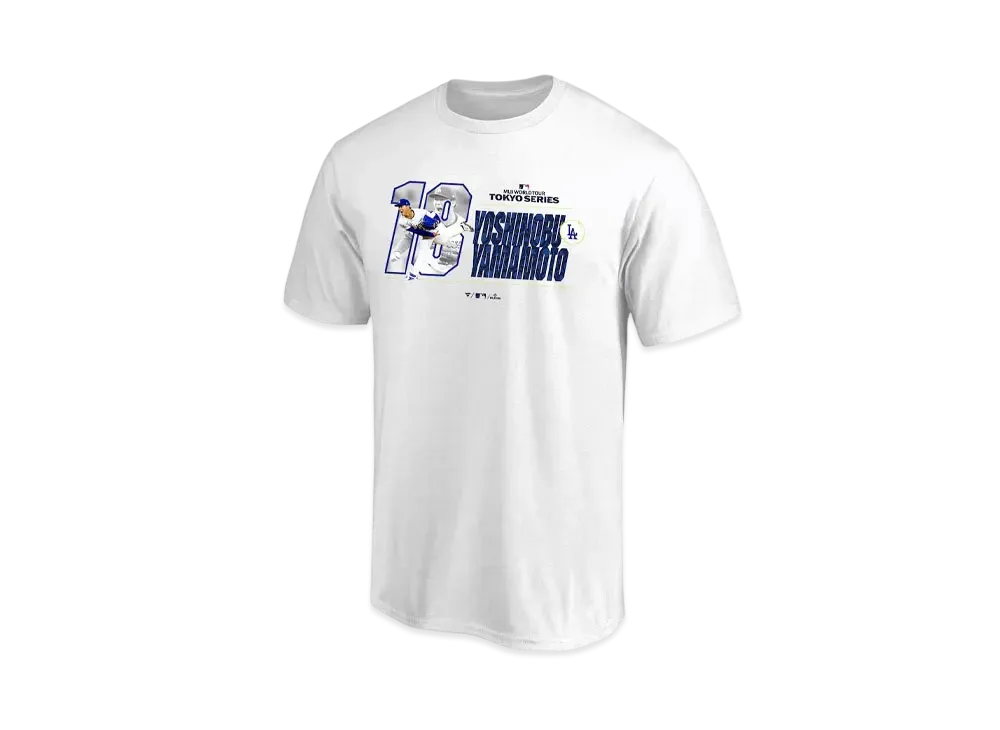 MLB Fanatics Dodgers Yoshinobu Yamamoto MLB Tokyo Series Opening Game T-Shirt "White"