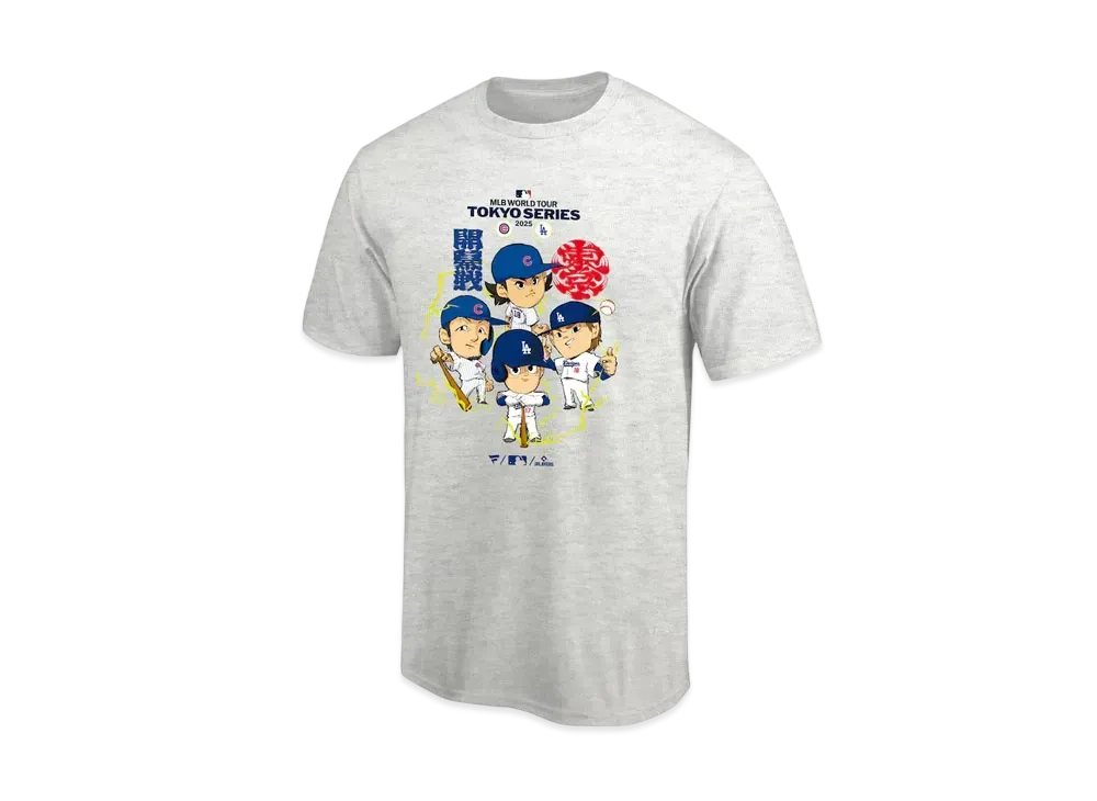 MLB Fanatics Shohei Otani Yoshinobu Yamamoto Shota Imanaga Seiya Suzuki MLB Tokyo Series Opening Game Illustration T-shirt "Oatmeal"