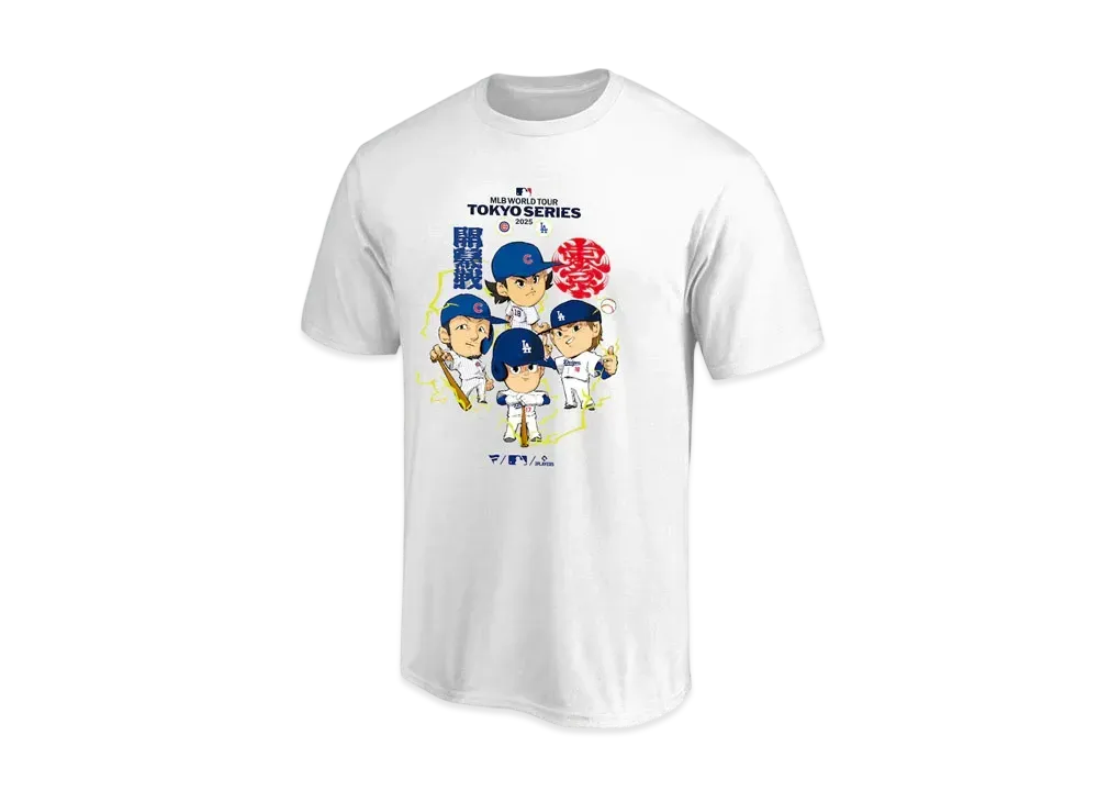 MLB Fanatics Shohei Otani Yoshinobu Yamamoto Shota Imanaga Seiya Suzuki MLB Tokyo Series Opening Game Illustration T-shirt "White"