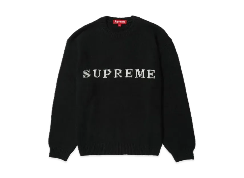 Supreme Contrast Arc Logo Sweater Black 【公式通販】 Supreme Contrast Arc Logo Sweater Black 【公式通販】