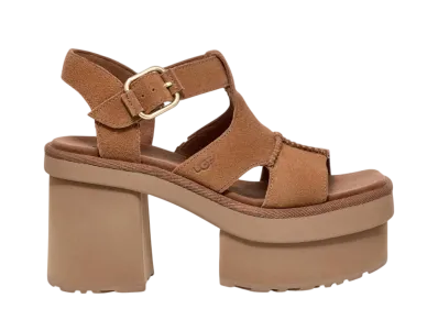 UGG Women's New Heights Platform T-Strap "Chestnut"