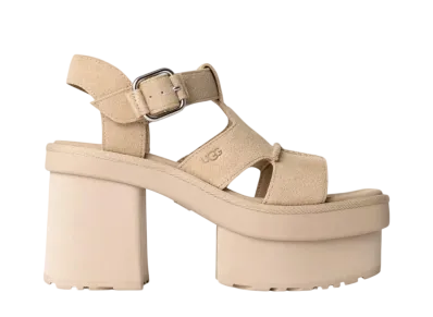 UGG Women's New Heights Platform T-Strap "Mustard Seed"