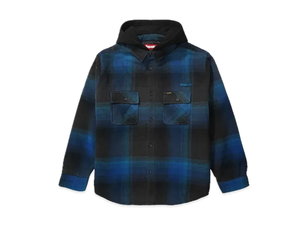 Supreme Quilted Lined Hooded Flannel Shirt "Blue"