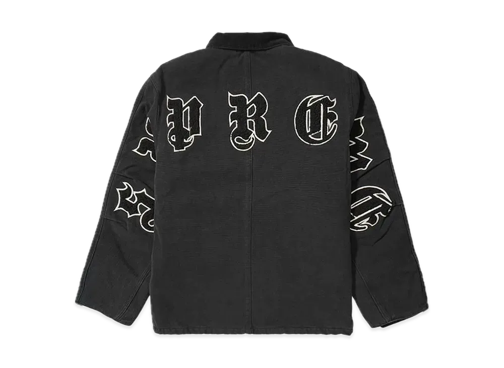 Supreme Old English Canvas Work Jacket "Black"