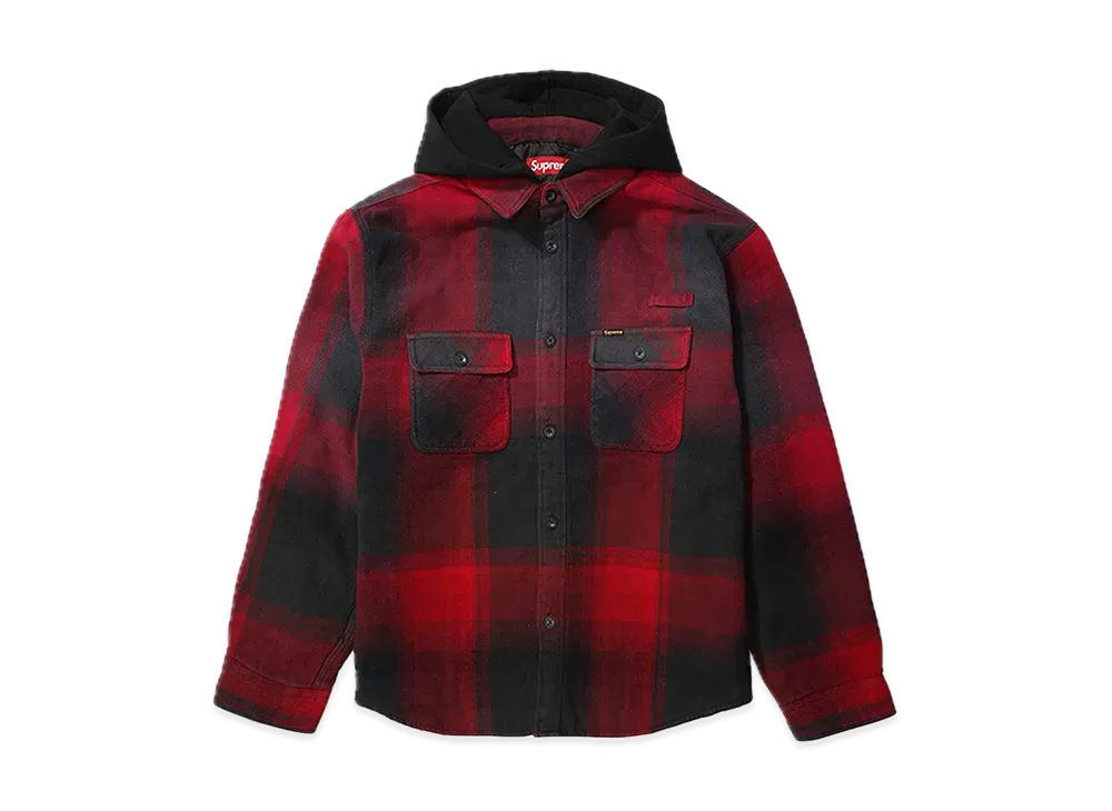 Supreme Quilted Lined Hooded Flannel Shirt "Red"