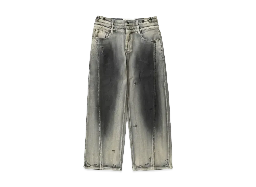 Feng Chen Wang DECONSTRUCTION WASHED JEANS "BLACK"