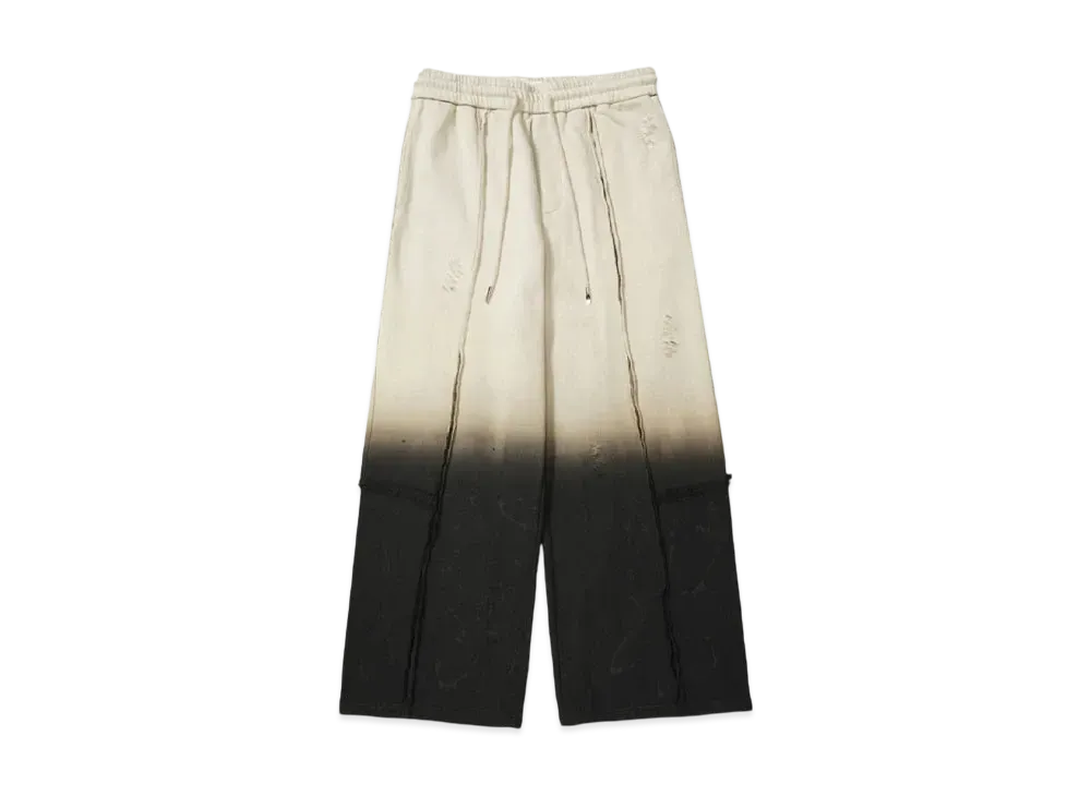 Feng Chen Wang GRADIENT WASHED DECONSTRUCTION SWEATPANTS "BLACK"